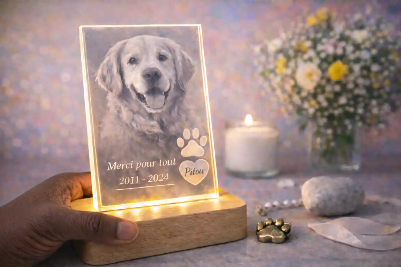 Cadeau hommage pour un animal disparu : une attention pleine de douceur